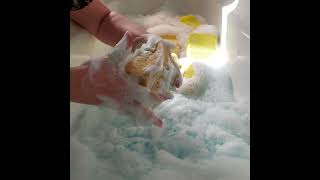 ASMR Soapy Sponge Squeezing🧽💦2 Gallons of Flash All Purpose Cleaner in Bath 🛀 🧽💦Timelapse [upl. by Aliled]