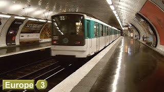 Métro de Paris  Europe  Ligne 3  RATP MF67 [upl. by Hteb]