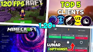 Top 5 Best Clients For Minecraft Pocket Edition 120  Lag Free Clients for MCPE [upl. by Sumerlin]