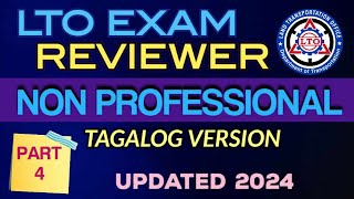 NON PROFESSIONAL LTO EXAM REVIEWER TAGALOG VERSION 2024 PART 4 [upl. by Zetra]