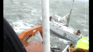 Dover RNLI lifeboat volunteers rescue crew of sail training yacht in Force 10 winds [upl. by Dee731]