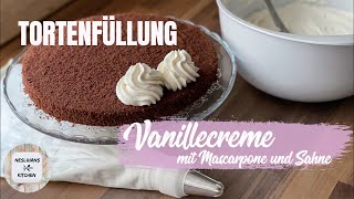 Tortenfüllung Vanille MascarponeMascarponeSahne CremeVanilyalı pasta kremasıVanilla frosting [upl. by Nicks]