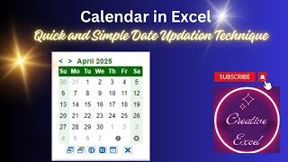 🔥How to insert Calendar in MS Excel🔥 [upl. by Nhaj]