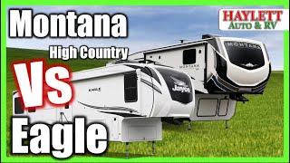 RV COMPARISON Eagle vs Montana High Country Full Time RVing Fifth Wheels by Jayco amp Keystone RV [upl. by Derman]