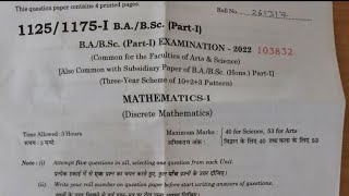 BaBsc Exam paper 2022 ।। Mathmatics 1st paper ।। Discrete mathematics ।। [upl. by Nagek]