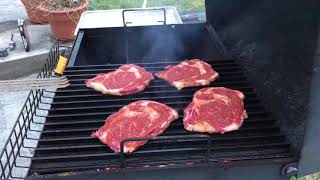 Ribeye steak on grill grates [upl. by Letsyrk]