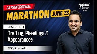 Drafting MARATHON for June 23  CS Professional Drafting Marathon June 23  CS Vikas Vohra [upl. by Pegma]