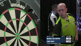 NINEDARTER Michael van Gerwen v Chris Dobey 2023 Players Championship 24 [upl. by Nivaj]