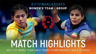 Highlights  Jinnipa Sawettabut THA vs Neda Shahsavari IRI  WT Grps  ITTFWorlds2022 [upl. by Posehn]