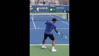 Federer US Open Practice 😌 [upl. by Shurlocke]