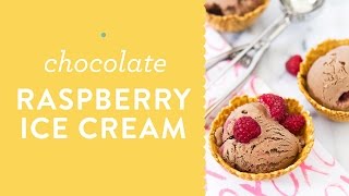 Easy Homemade Chocolate Raspberry Ice Cream Recipe [upl. by Walli866]