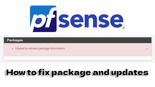 quotUnable to retrieve package informationquot  pfSense [upl. by Arehahs]