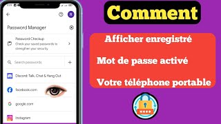 Comment afficher les mots de passe enregistrés sur votre mobile nouveau 2024 [upl. by Whallon]