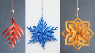 6 Easy and Attractive Paper Wall Hangings  Ecofriendly Christmas decoration Ideas [upl. by Philander129]