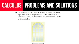 62 A Norman window has the shape of a rectangle surmounted by a semicircle If the perimeter of [upl. by Kingsbury204]