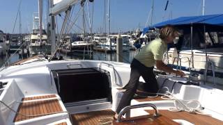 Operating the electric furling mainsail on the Jeanneau 57 [upl. by Waneta]