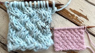 How to knit the Braided Basket stitch 4 rows only  So Woolly [upl. by Atims]