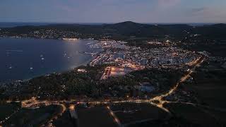 Golfe de Saint Tropez amp Port Grimaud by night 2024 Drone [upl. by Aronel3]