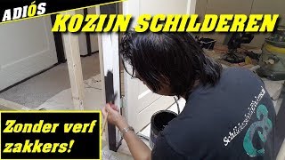 KOZIJN SCHILDEREN Zonder verf zakkers  How to paint a door frame [upl. by Cristoforo]