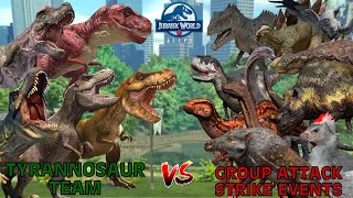 Tyrannosaur Team vs Group Attack Strike Events  Jurassic World Alive [upl. by Laemaj]