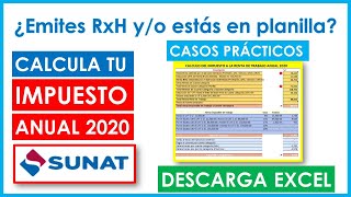 Renta anual de renta de Cuarta y Quinta Categoría 2020  Sunat Cálculo del Impuesto Anual 2020 [upl. by Annavaig]