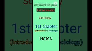 Ruhs bsc nursing st semester sociology notesintroduction of sociologysociologyruhs gconnursing [upl. by Haziza]