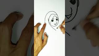 Menggambar Wajah HIjab Drawing a Hijab Face [upl. by Amund541]