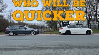 Bmw f30 330d vs Bmw f31 330d remapped vs stock with gearbox tune [upl. by Jo Ann]