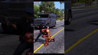 IRON MAN AND POLICE OFFICER BODY SWAPPED 😱 gta5 ironman shorts [upl. by Antonin605]