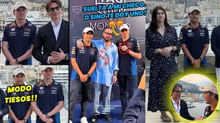 Checo Pérez Alexandra Daddario Max Verstappen Nicholas Galitzine J Balvin En el GP de Monaco [upl. by Harlamert]