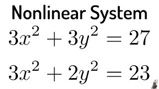 30 System of Nonlinear Equations with Two Variables Example with Circle and Ellipse [upl. by Ylak651]