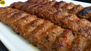 TURKISH ADANA KEBAB RECIPE  TURKISH KEBAB WITHOUT GRILL  by Aqsas Cuisine [upl. by Nizam579]