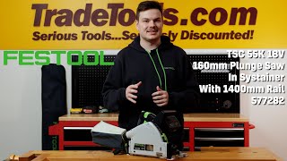 Festool TCS 55K 18V 160mm Plunge Saw [upl. by Adlesirk]