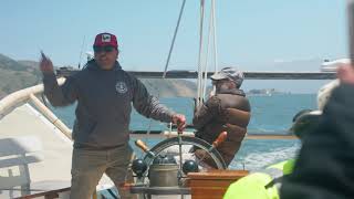 SF Bay Adventures Freda B competing in the 2024 Master Mariners Regatta on San Francisco Bay [upl. by Vassili237]