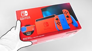 Best NINTENDO SWITCH Special Edition Unboxing Mario Red amp Blue Console [upl. by Eugine]