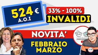 524€ 🔴 INVALIDI PARZIALI TOTALI da MARZO 2022 ➡ INCREMENTI ARRETRATI PENSIONE BONUS DISABILITY CARD [upl. by Olathe]