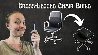 CrossLegged Chair Build REMODEL AN IKEA RENBERGET WITH ME [upl. by Innek]