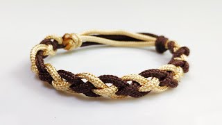 雙線手環編織 衝浪手環 傘繩編織 手作 DIY How to Tie a Two Color Snake Weave paracord bracelet [upl. by Joelle229]