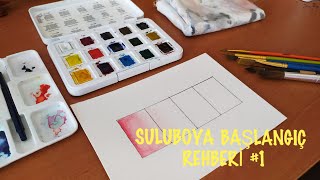 Suluboya Teknikleri 1  Watercolor Tutorial for Beginners 1 [upl. by Power]