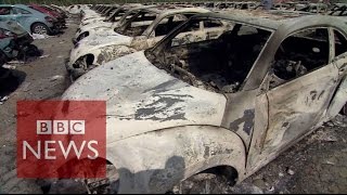 China explosions Inside Tianjin blast zone  BBC News [upl. by Three]