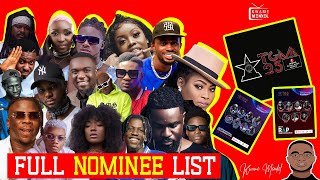 Full Nominees List for the 2024 Telecel Ghana Music Awards TGMAs formally VGMA [upl. by Einaled]