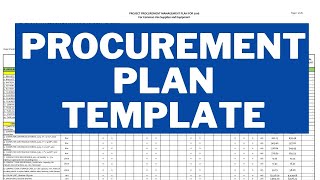 Procurement Plan Template  Procurement Management Plan [upl. by Erland]