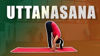 Uttanasana  Yoga Posture  Standing Forward Bend Pose [upl. by Elrahc571]