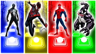 🔵 Spider Man Symbiote 🟡 Miles Morales 🔴 Spider Man 🟢 Venom 🔮🎵TILES HOP [upl. by Eirtemed]