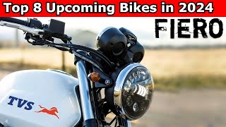 Top 8 Upcoming Bikes in 2024  All New Upcoming Bikes List  TVS  RE  Bajaj  Honda  Benelli [upl. by Ynatterb]