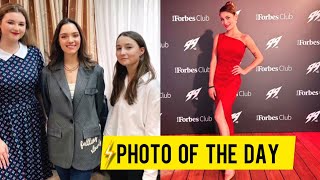 Trusova and Kostornaia showed photos from the Forbes party ⛸️ Evgenia Medvedeva about English [upl. by Anette]