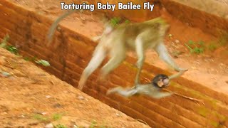 Million PitySadness Too See Big Monkey Torturing amp Dragged Baby Bailee Fly So Danger Like This [upl. by Ys566]