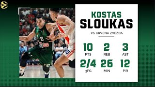 Crvena Zvezda  Panathinaikos 7781  Kostas Sloukas 10 Points  12 PIR [upl. by Quintie]