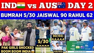 IND🇮🇳 1720 🥵 Dominating Performance vs AUS On Day 2  Bumrah 530 Jaiswal 90  Pak Public Reactions [upl. by Daniela]