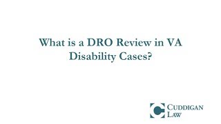 What is a DRO Review in a VA Disability Case [upl. by Llemert117]